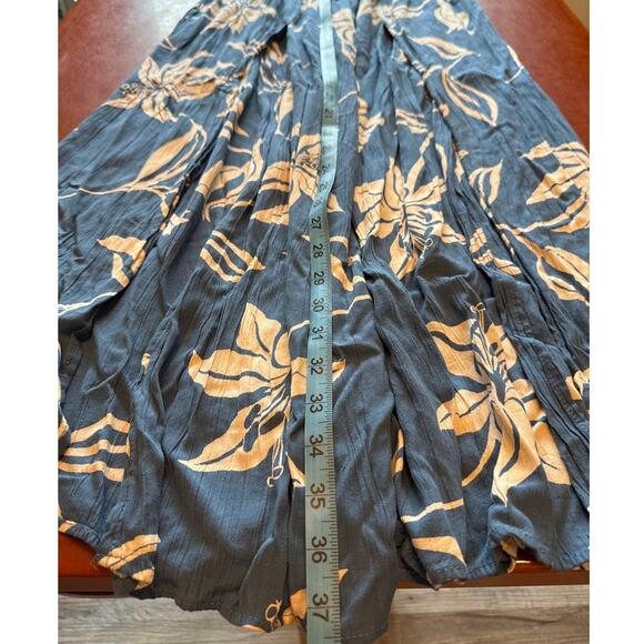 Angie Split Leg Palazzo Pants πΊ Blue Floral Boho Wide Leg | Small | Rayon - Picture 7 of 8
